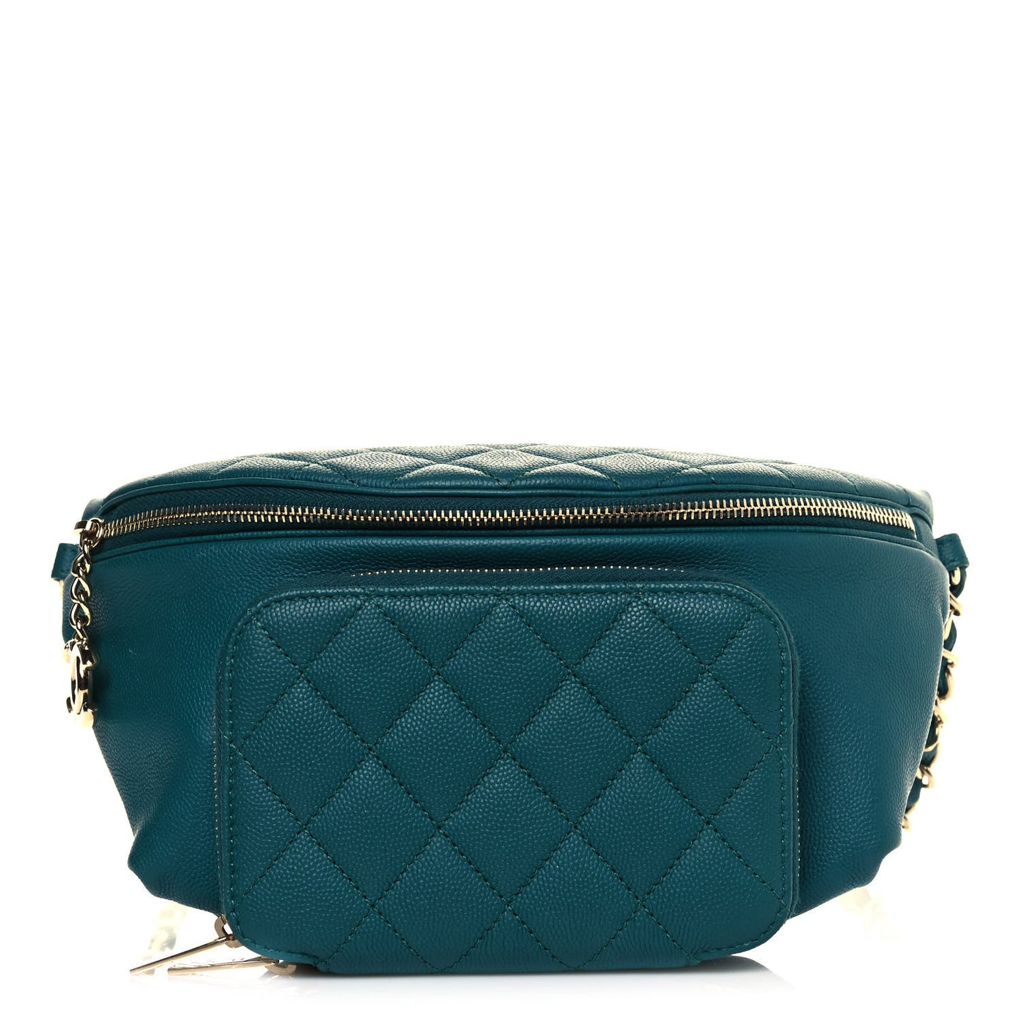 Caviar Quilted Business Affinity Waist Belt Bag Dark Turquoise