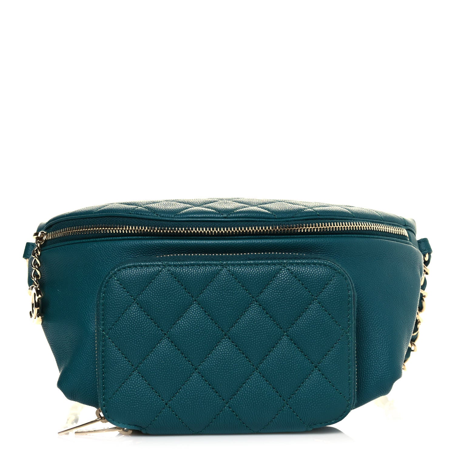 Chanel Caviar Quilted Business Affinity Waist Belt Bag Dark Turquoise 1 of 10