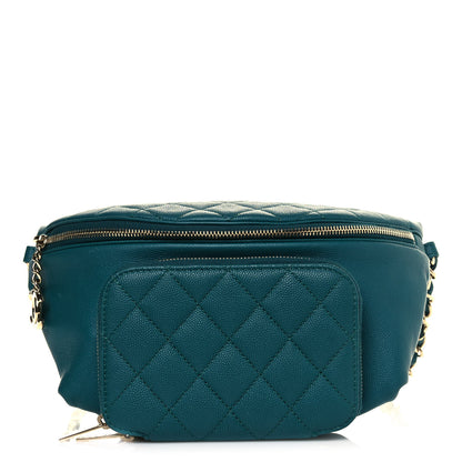 Chanel Caviar Quilted Business Affinity Waist Belt Bag Dark Turquoise 1 of 10