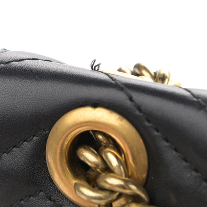Gucci Calfskin Matelasse Medium GG Marmont Shoulder Bag Black 11 of 15