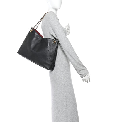 Chanel Lambskin Quilted Shopping Tote Black 2 of 10