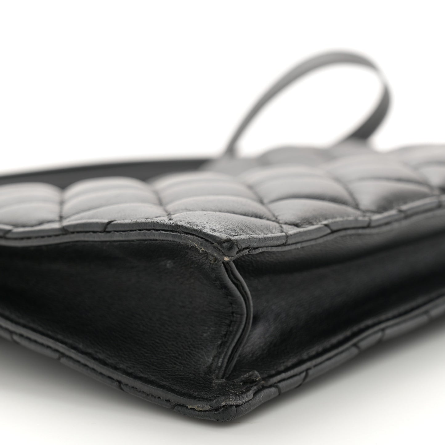 Calfskin Quilted Small Tribute Icon Pouch Black