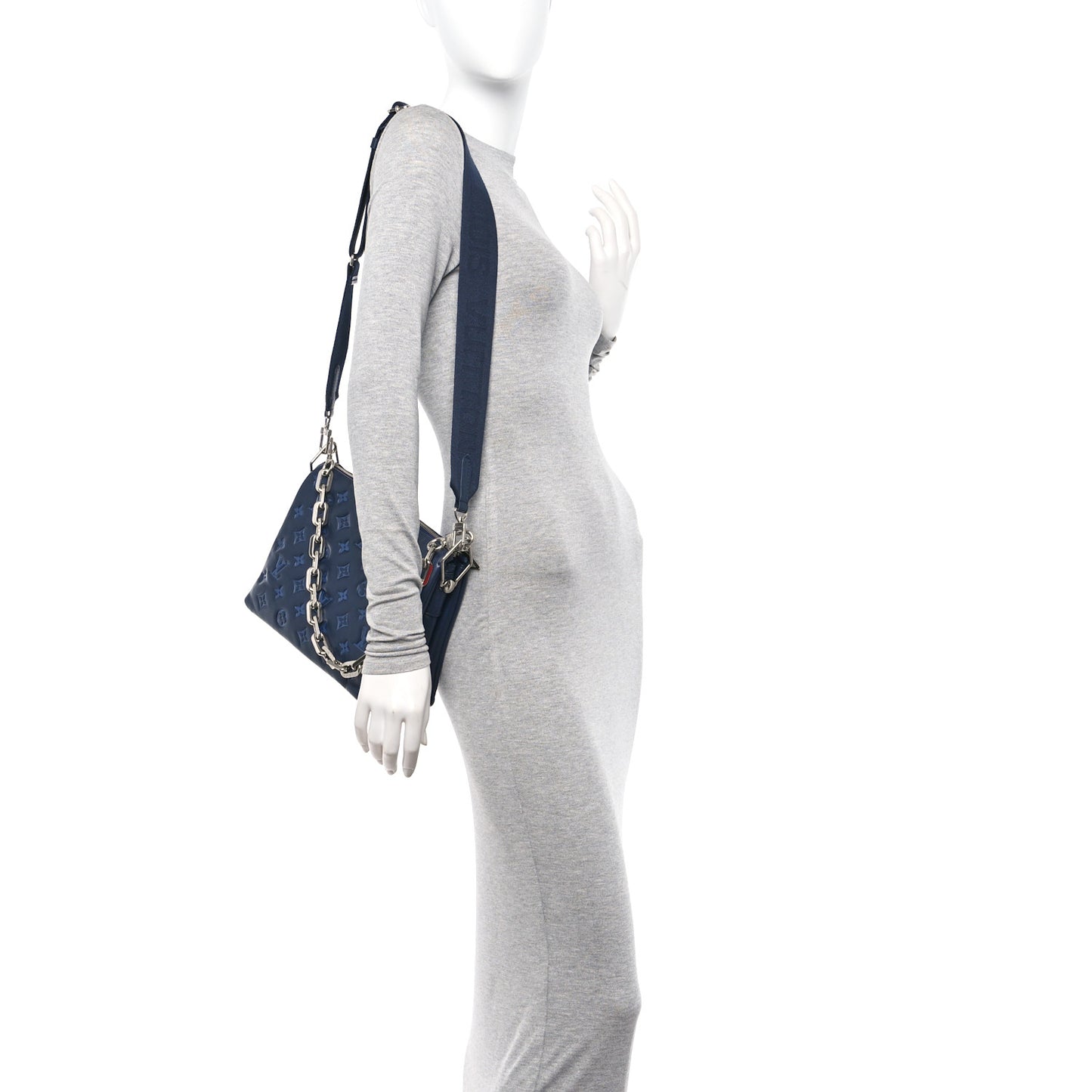 Lambskin Embossed Monogram Coussin PM Navy