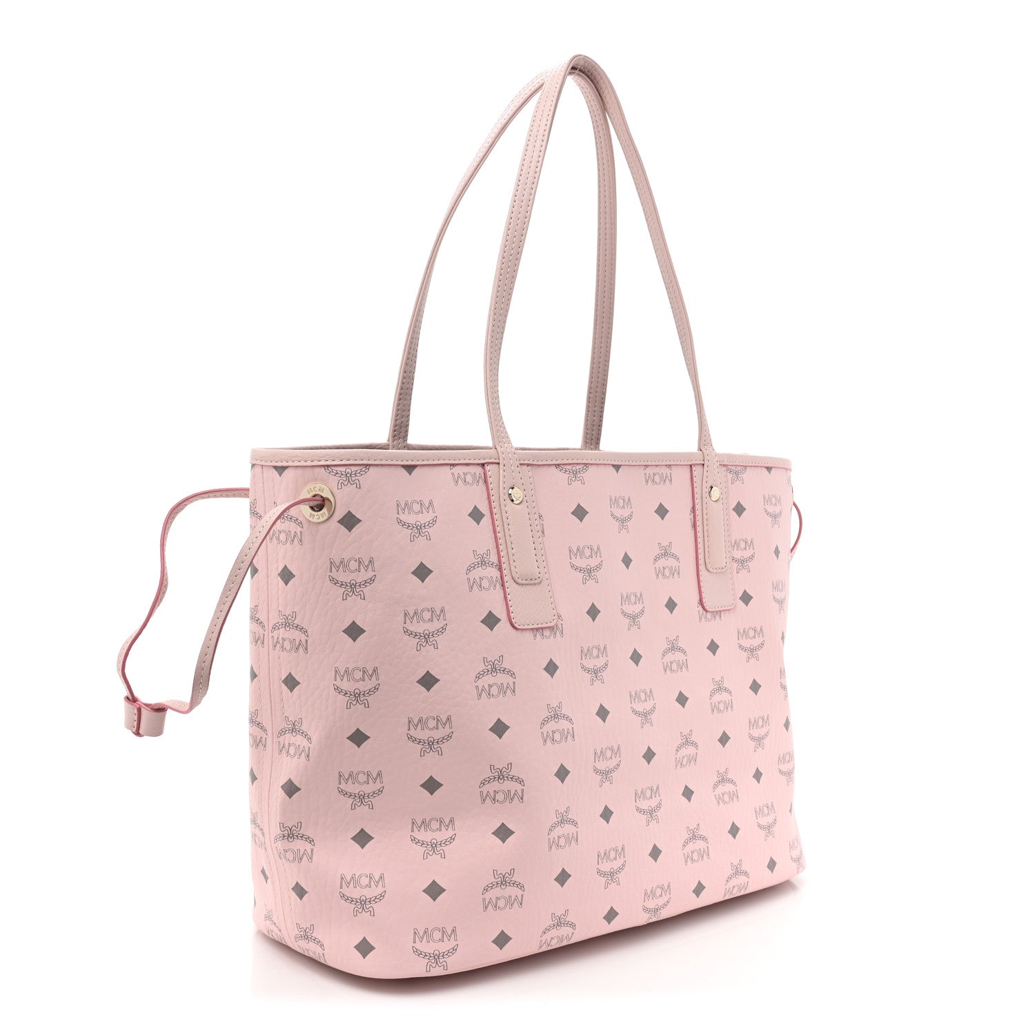 MCM Visetos Medium Liz Reversible Shopper Tote Powder Pink 4 of 14