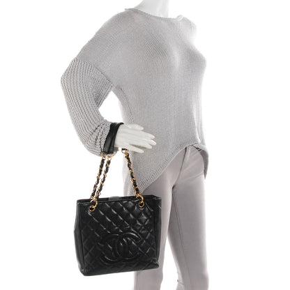 Chanel Caviar Quilted Petit Shopping Tote PST Black 2 of 7