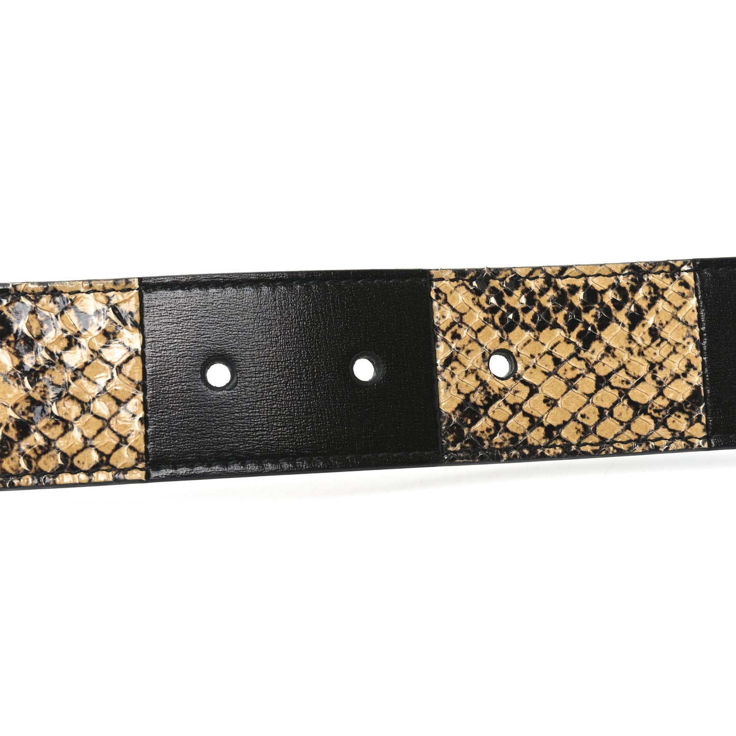 Ciny Calfskin Lux Snakeskin Torchon 95 38 Belt Black