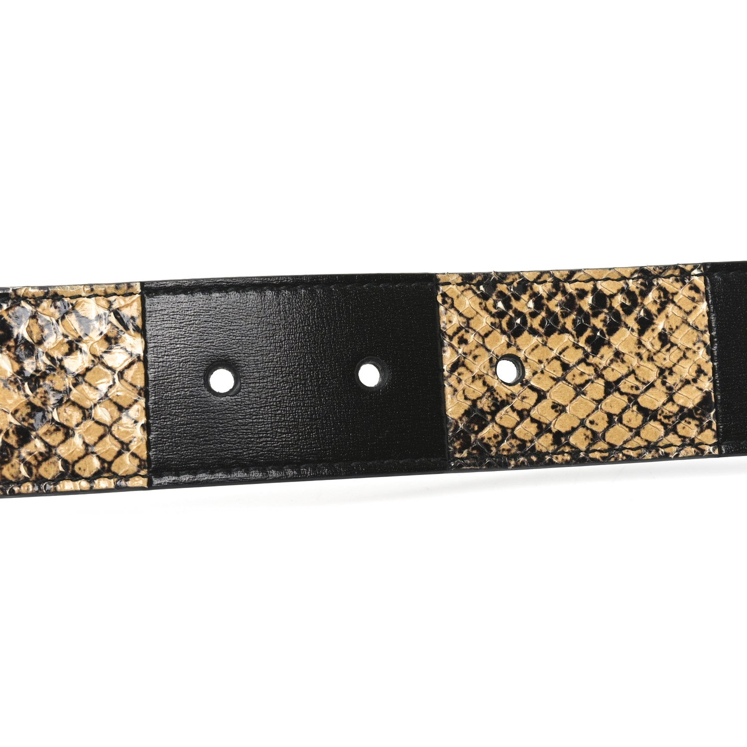 Gucci Ciny Calfskin Lux Snakeskin Torchon 95 38 Belt Black 4 of 5