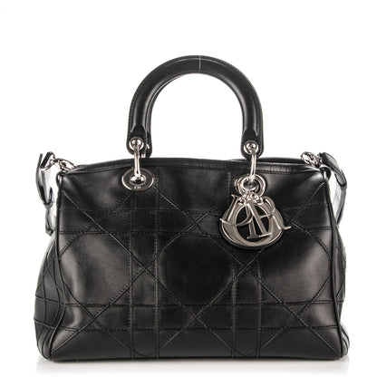 Christian Dior Lambskin Cannage Granville Polochon Black 1 of 8