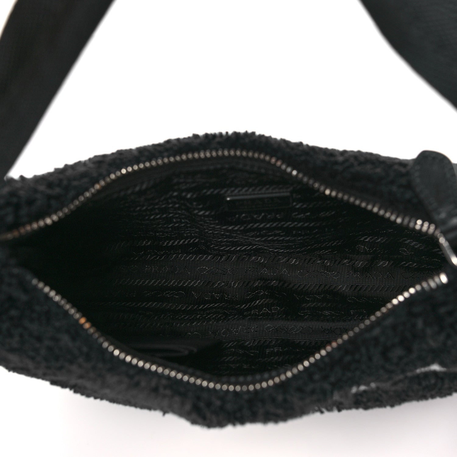 Prada Terry Cloth Mini Re-Edition 2000 Bag Black White 5 of 9