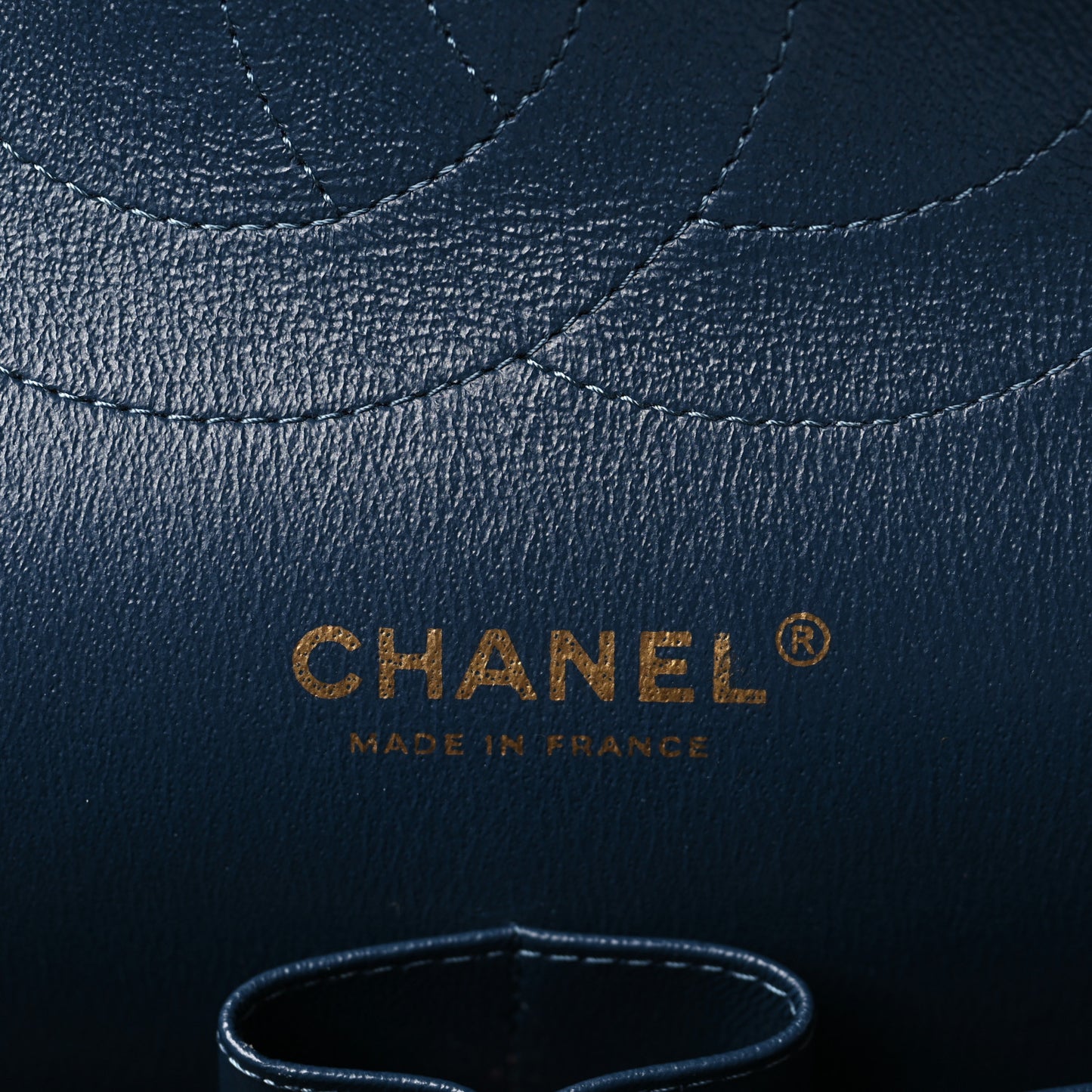 Caviar Quilted Jumbo Double Flap Navy Blue