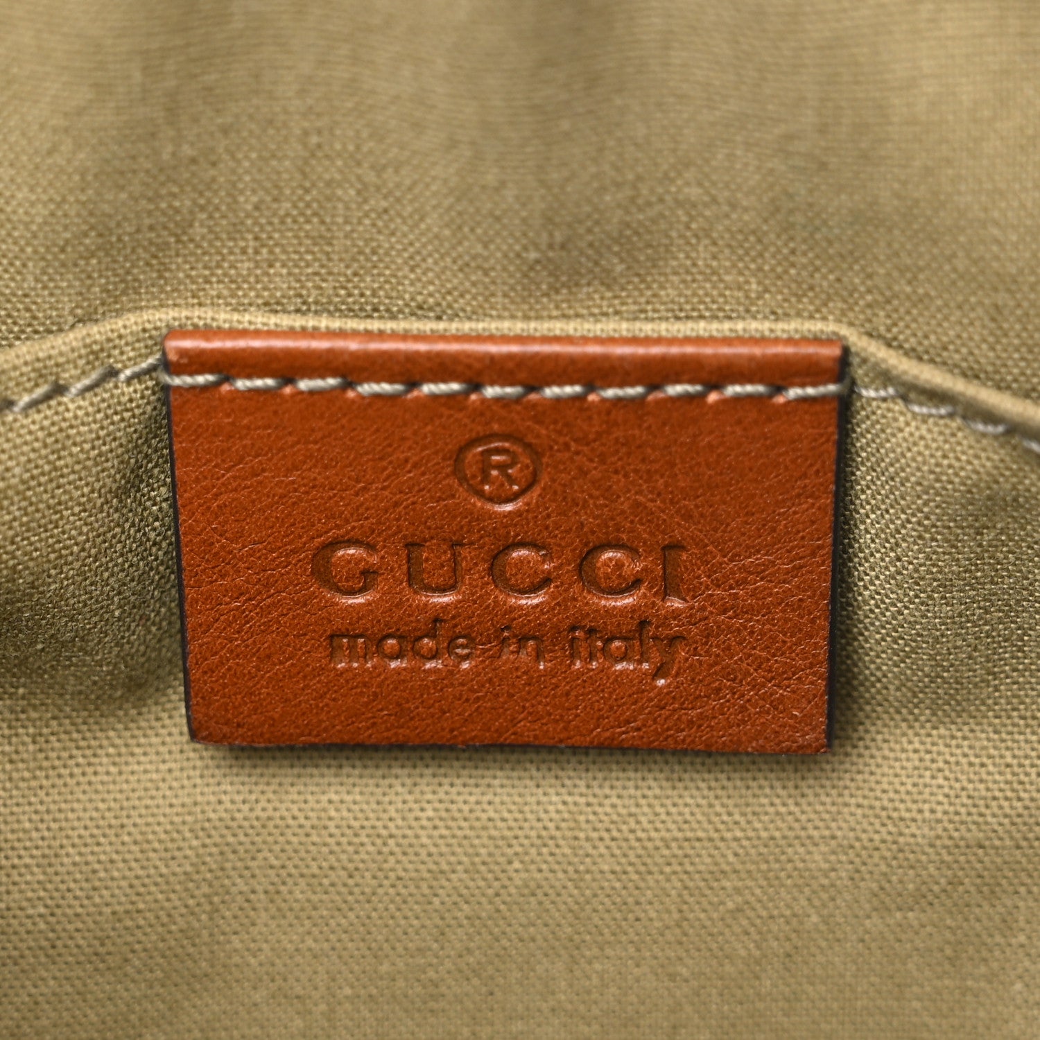 Gucci Vintage Canvas Web Shoulder Bag Sand Cuir 6 of 8