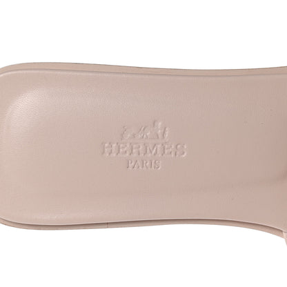Hermes Box Calfskin Oran Sandals 37 Rose Pale 6 of 8