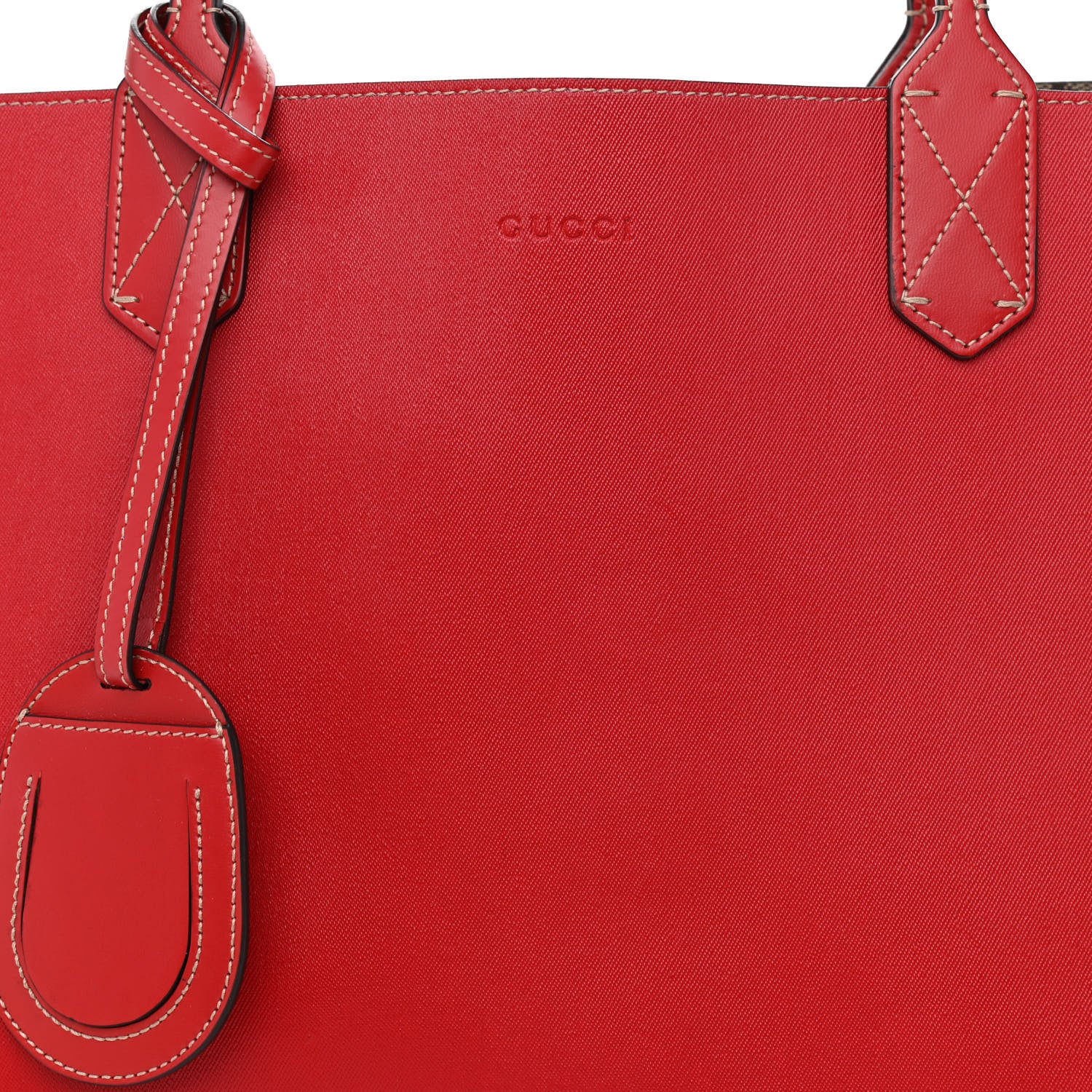 Gucci GG Supreme Medium Reversible Tote Beige Red 15 of 19