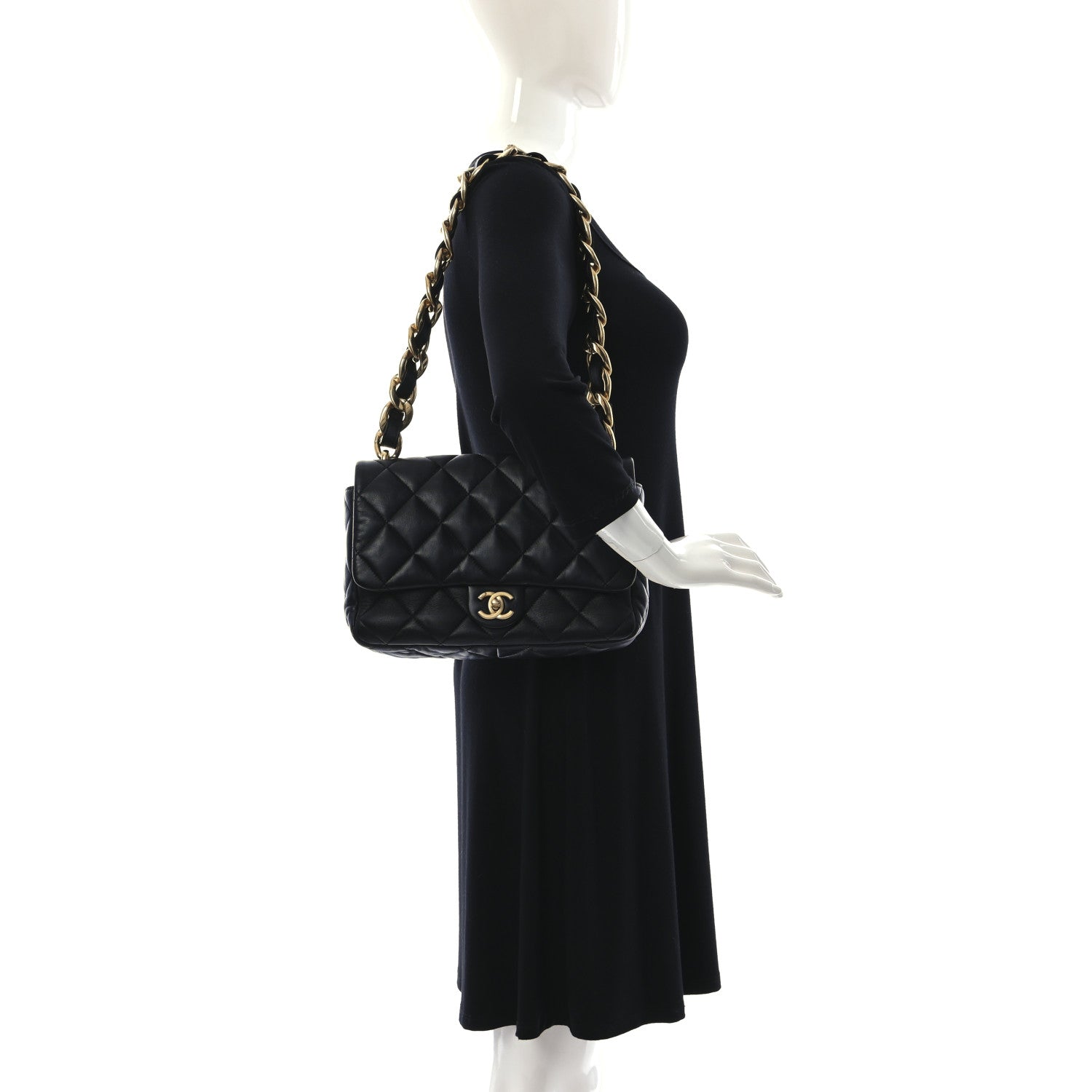 Chanel Lambskin Quilted Large CC Funky Town Flap Black 2 of 11