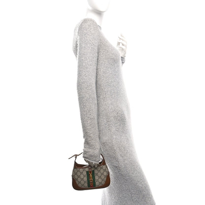 Gucci GG Supreme Monogram Azalea Calfskin Web Mini Jackie 1961 Hobo Beige Ebony Brown Sugar 2 of 10