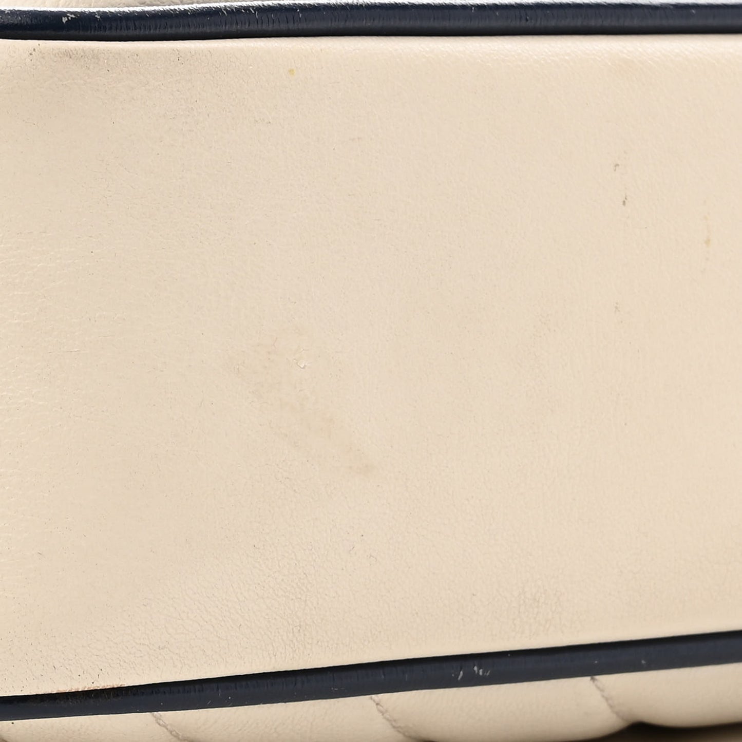 Vintage Effect Calfskin Matelasse Diagonal Small Torchon GG Marmont Chain Shoulder Bag Mystic White Blue Agata