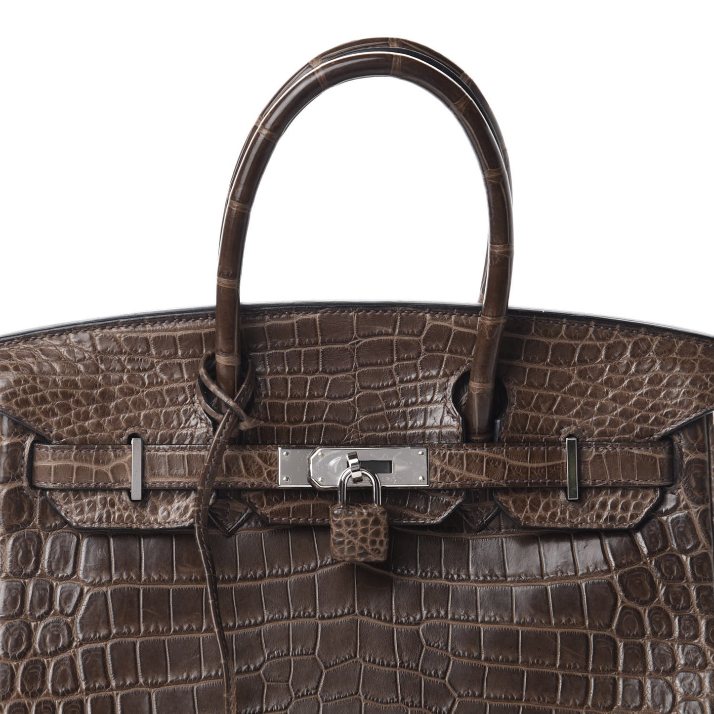 Matte Niloticus Crocodile Birkin 30 Gris Elephant