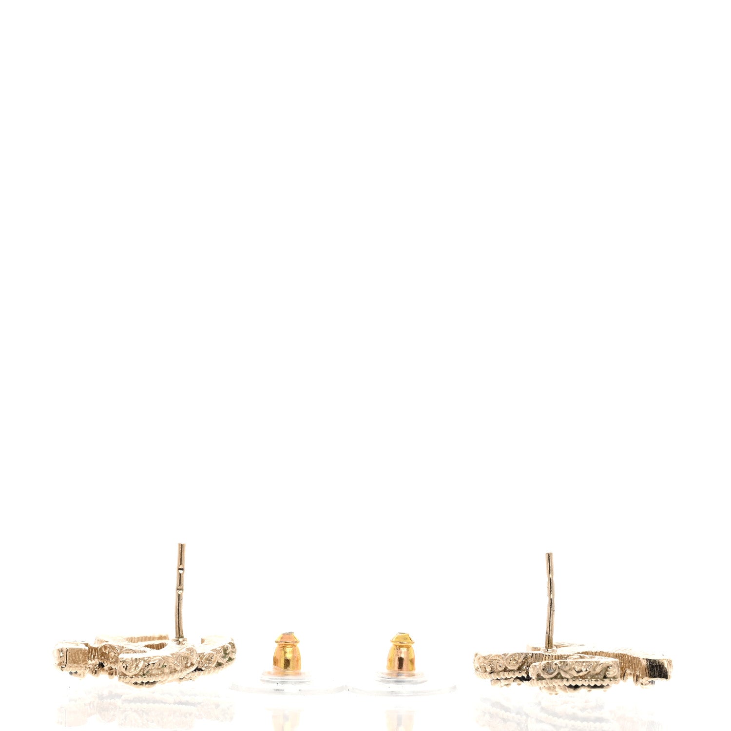 Chanel Enamel CC Baroque Earrings Black Gold 3 of 5