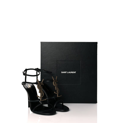 Saint Laurent Calfskin Cassandra 110 Sandals 37.5 Black 9 of 9