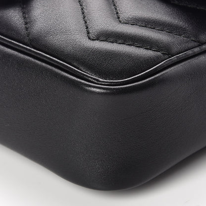 Gucci Calfskin Matelasse Super Mini GG Marmont Shoulder Bag Black 6 of 10