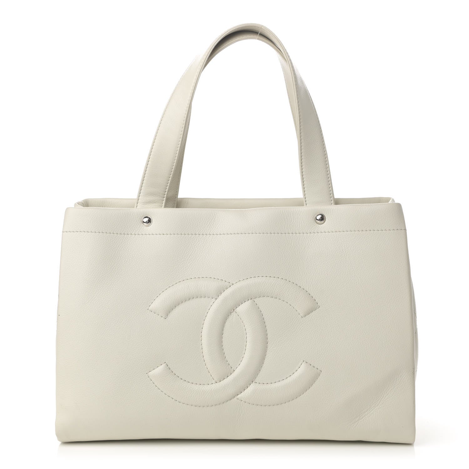 Chanel Caviar CC Tote White 3 of 16
