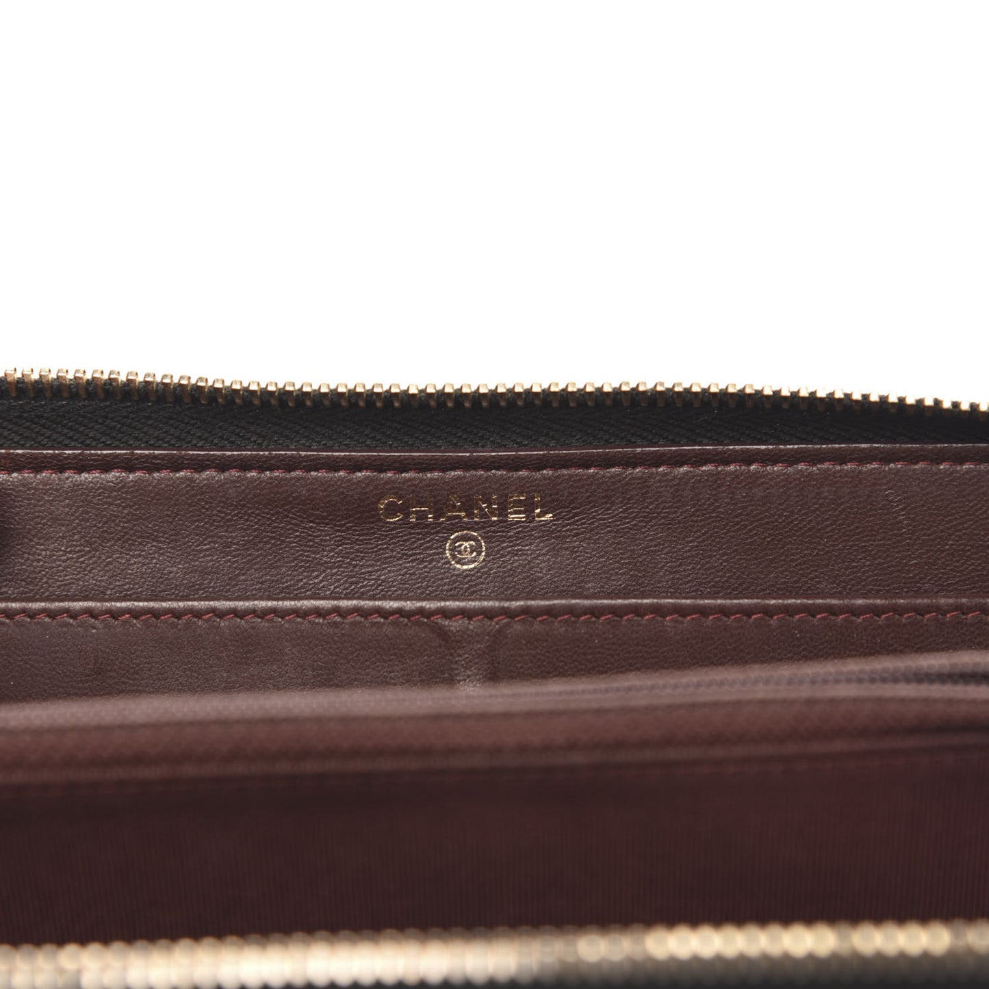 Lambskin Quilted Large Gusset Zip Around Wallet Black