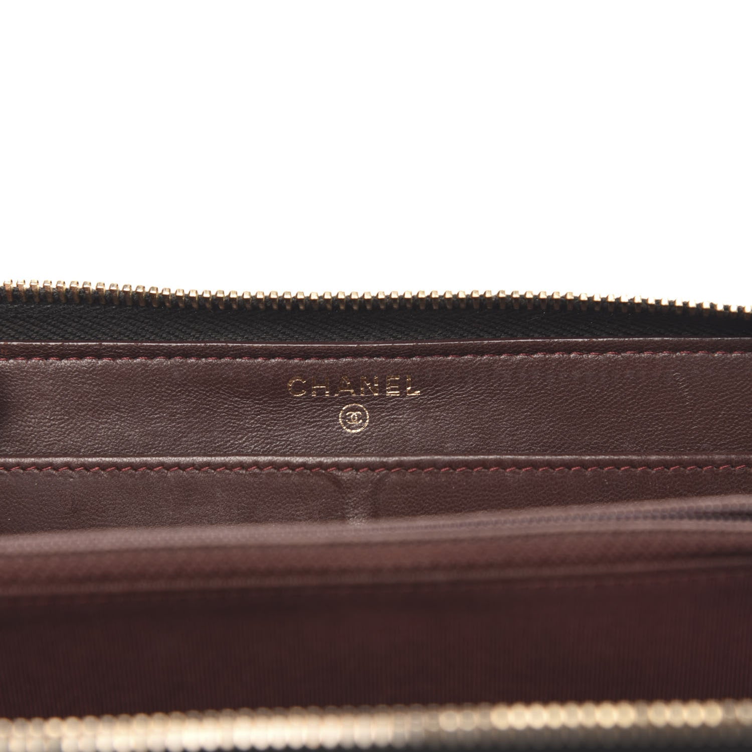 Chanel Lambskin Quilted Large Gusset Zip Around Wallet Black 5 of 15