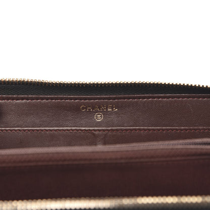 Chanel Lambskin Quilted Large Gusset Zip Around Wallet Black 5 of 15