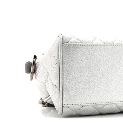 Chanel Metallic Calfskin Quilted Mini Bowling Bag Silver 9 of 10