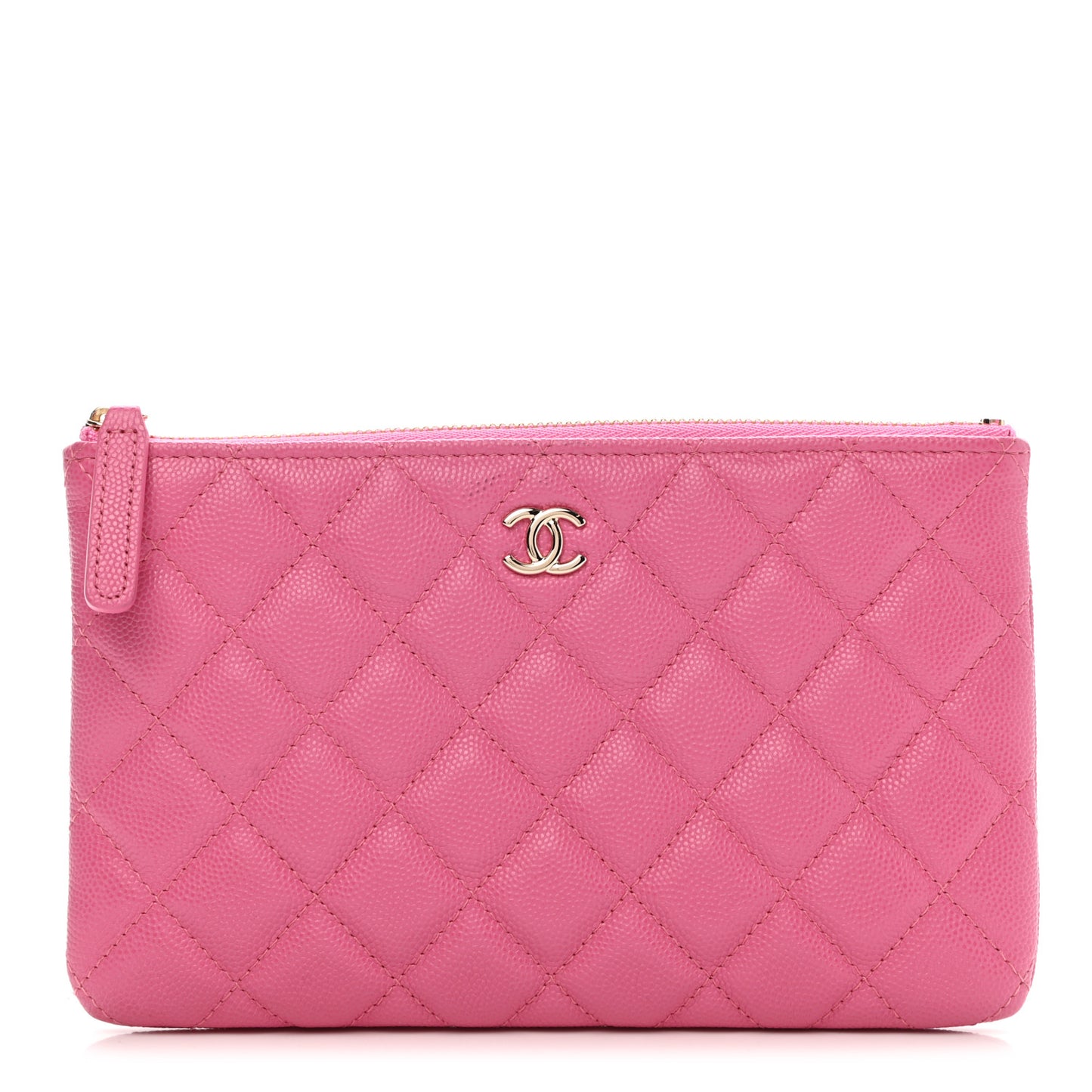 Caviar Quilted Cosmetic Case Pink