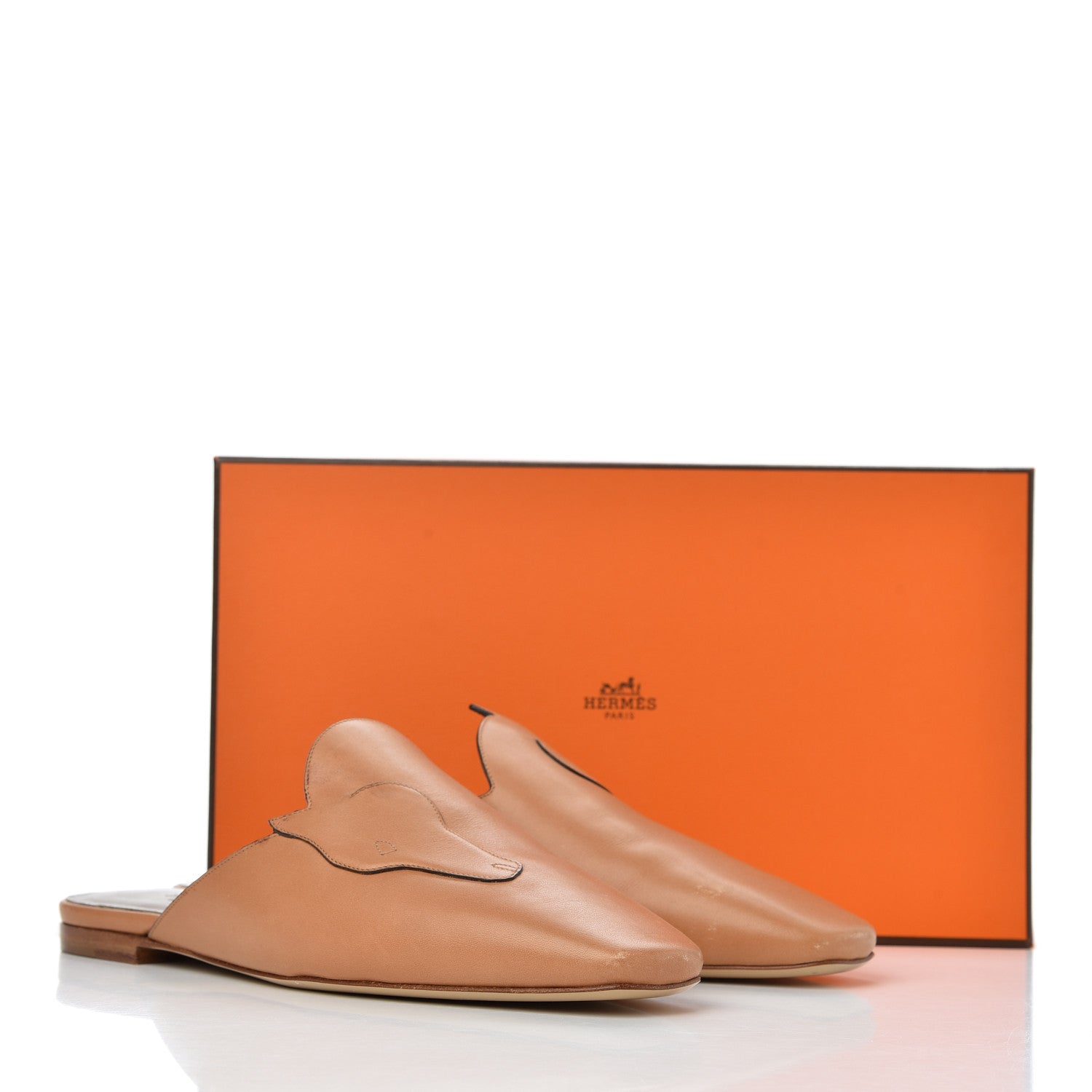 Hermes Calfskin Tangeria Mules 37 Naturel 17 of 17