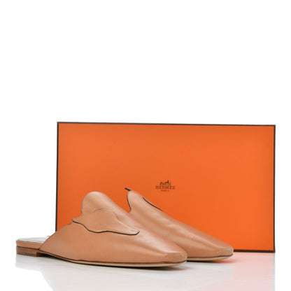 Hermes Calfskin Tangeria Mules 37 Naturel 17 of 17