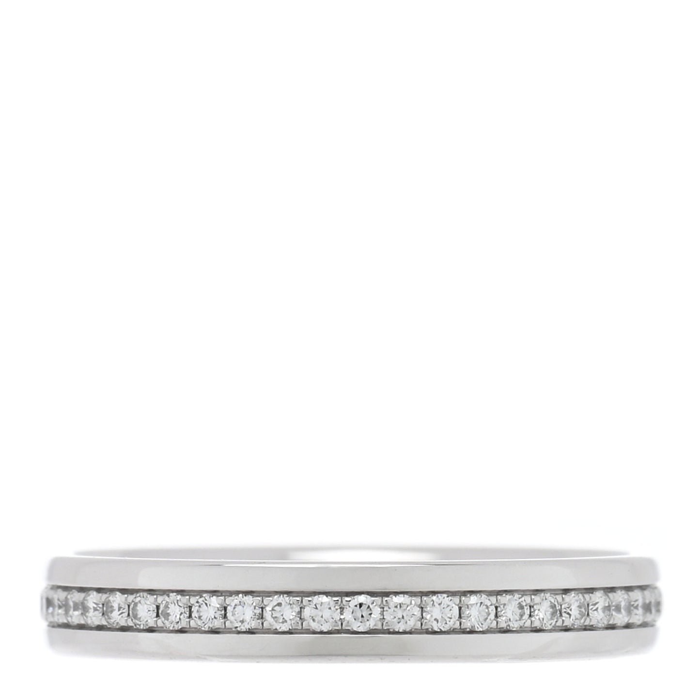 18K White Gold Diamond .24ctw 3mm Eternity Band Ring 50 5.5