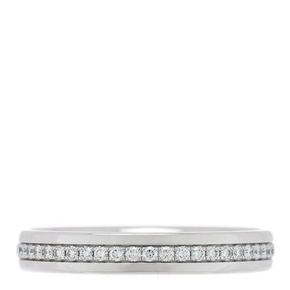 Tiffany 18K White Gold Diamond .24ctw 3mm Eternity Band Ring 50 5.5 1 of 5