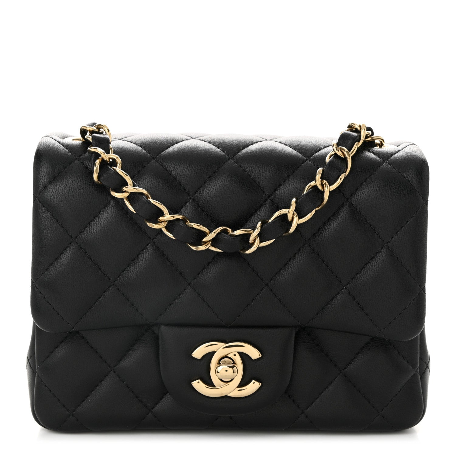 Chanel Lambskin Quilted Mini Square Flap Black 1 of 11