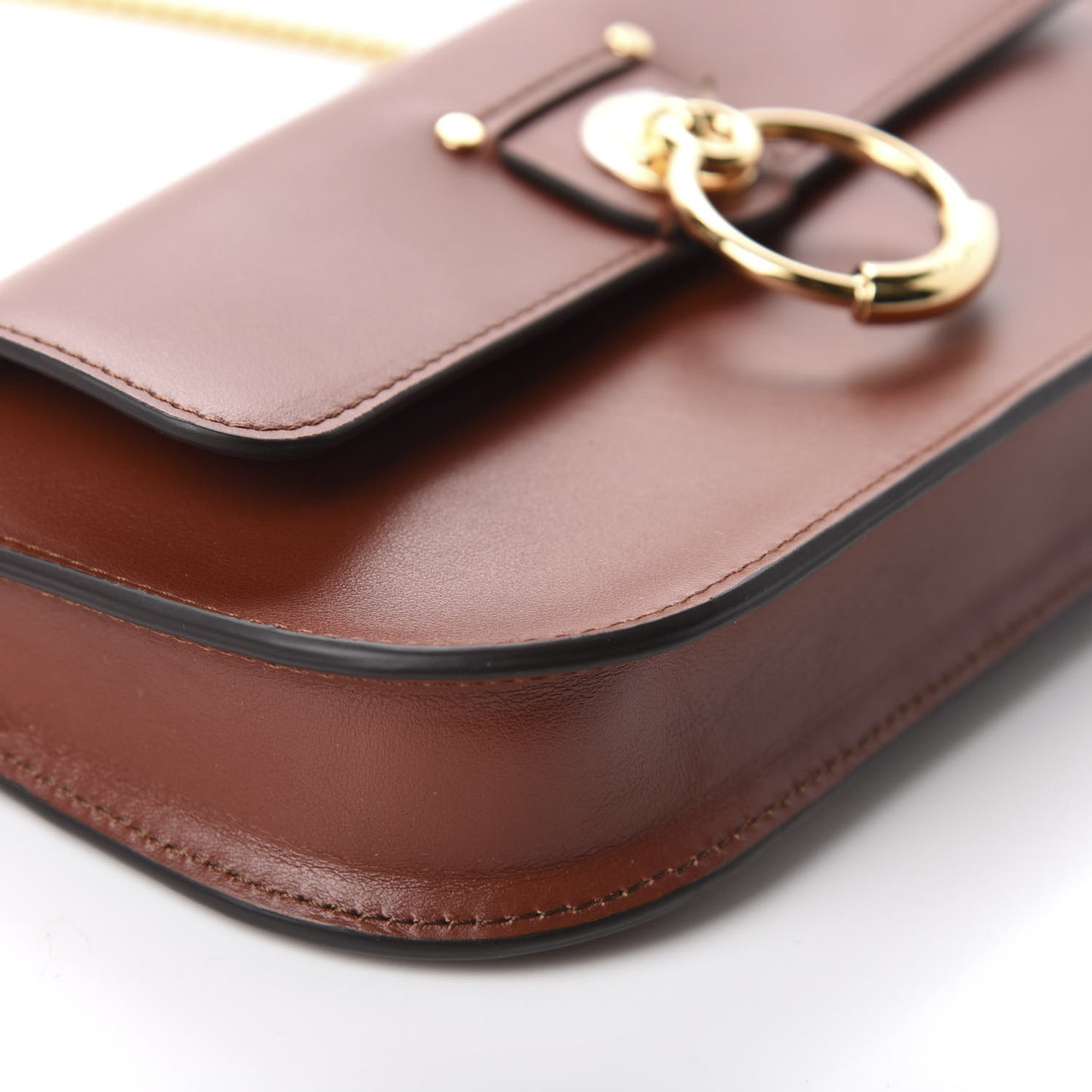 Calfskin Tess Mini Crossbody Bag Sepia Brown