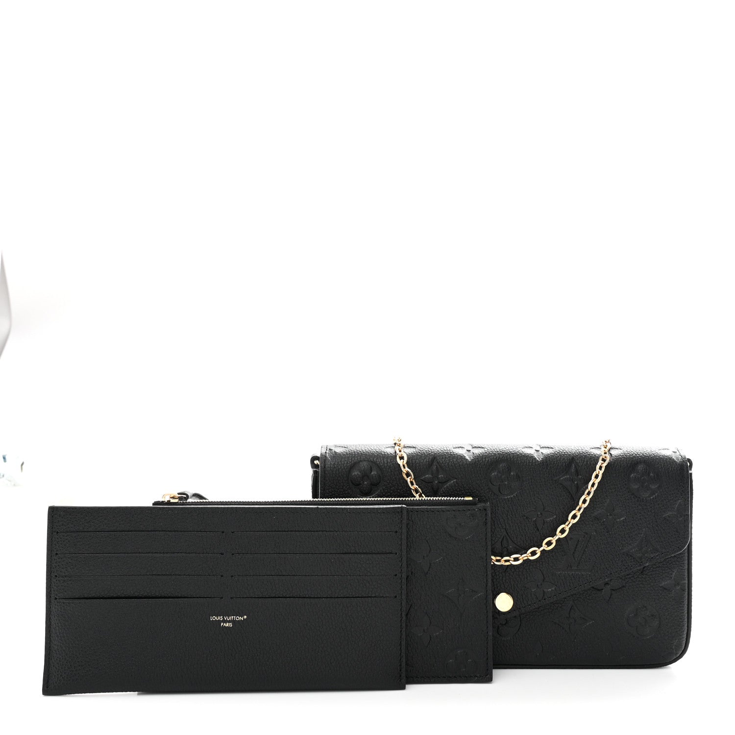 Louis Vuitton Empreinte Pochette Felicie Chain Wallet Black 3 of 12
