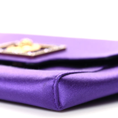 Versace Satin Crystal Embellished La Medusa Pouch On Chain Purple 9 of 9