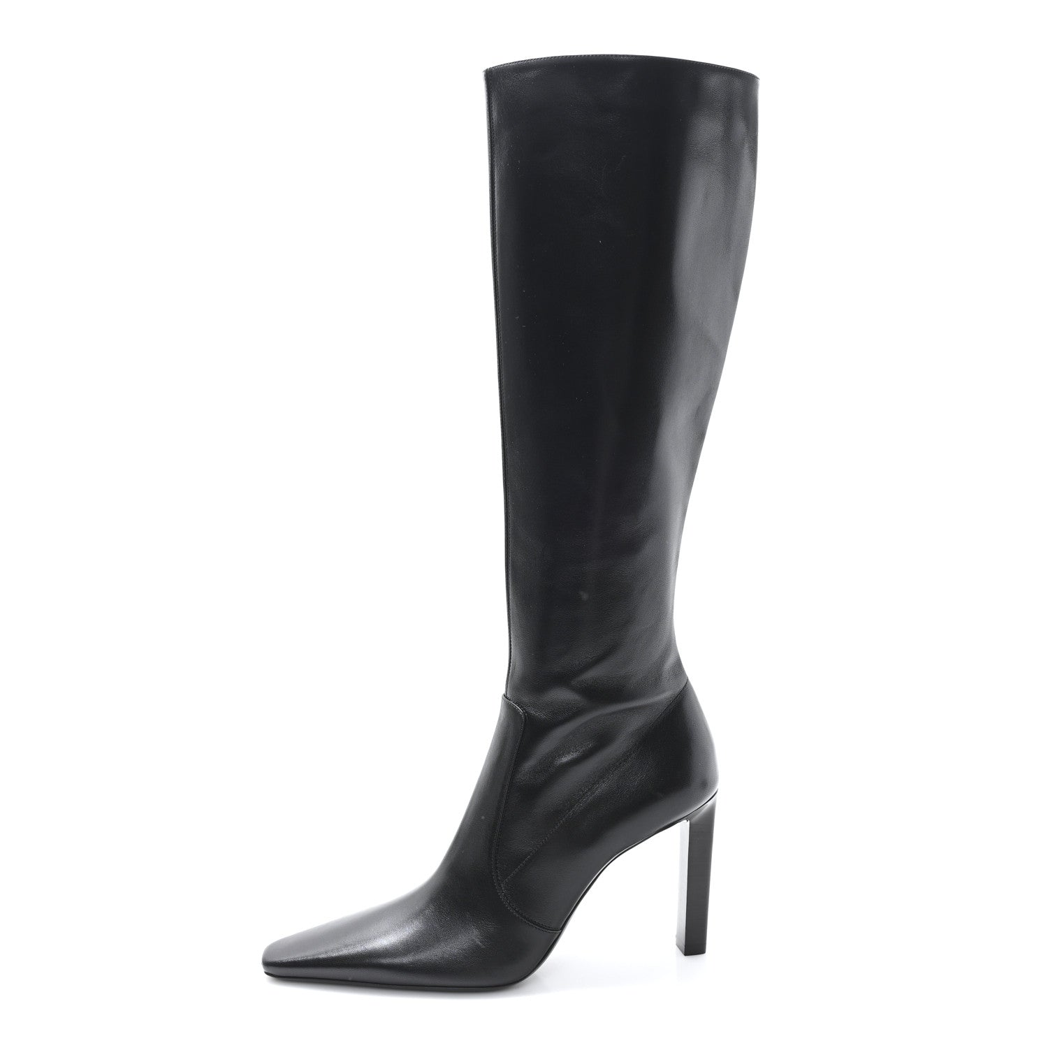 Saint Laurent Lambskin Francoise Tall Boots 40 Black 1 of 7