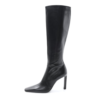 Saint Laurent Lambskin Francoise Tall Boots 40 Black 1 of 7