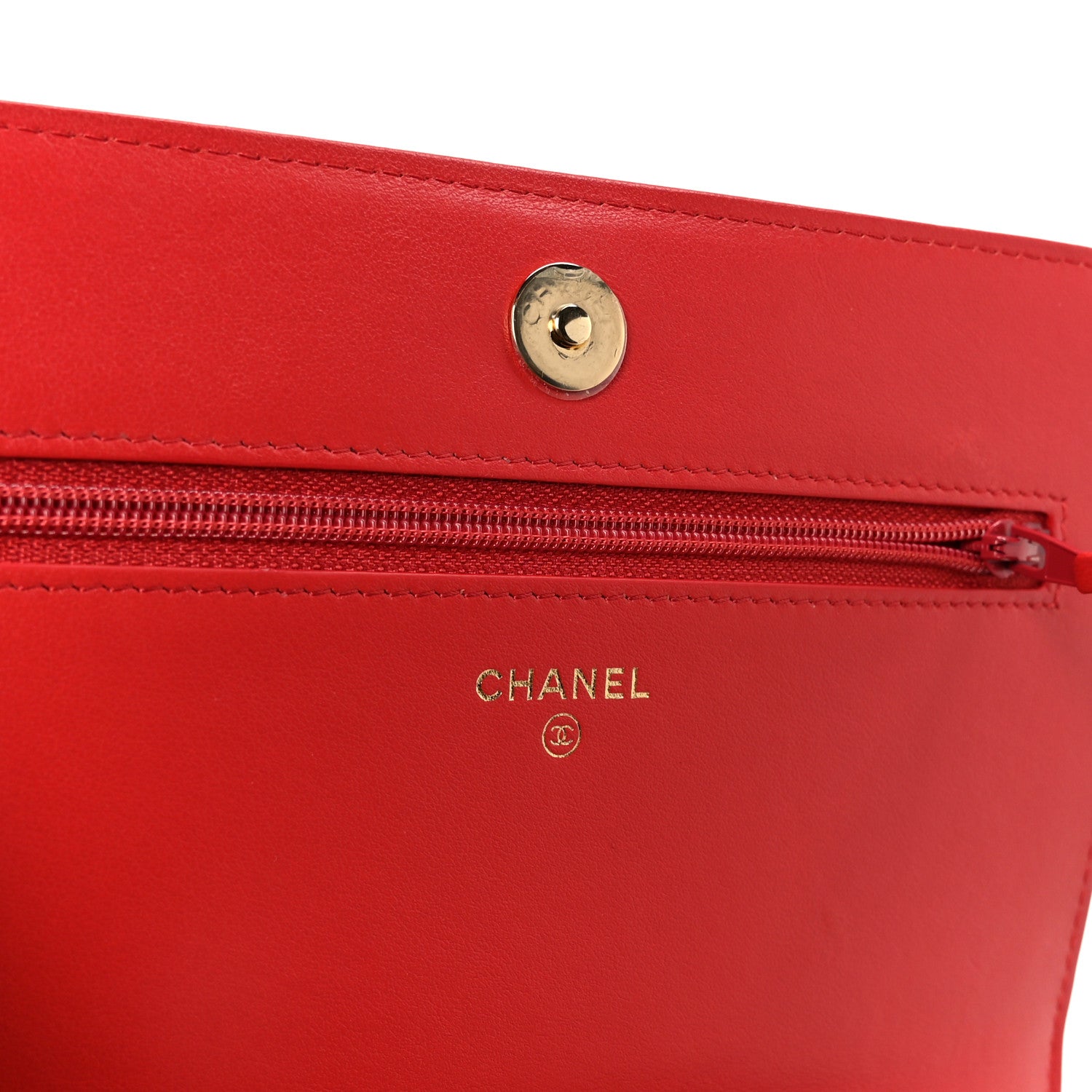 Chanel Caviar Quilted Boy Wallet On Chain WOC Red 6 of 11