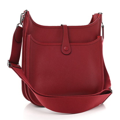 Hermes Taurillon Clemence Evelyne III PM Rouge Grenat 2 of 8