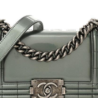 Chanel Iridescent Glazed Calfskin Small Boy Flap Light Green 8 of 12