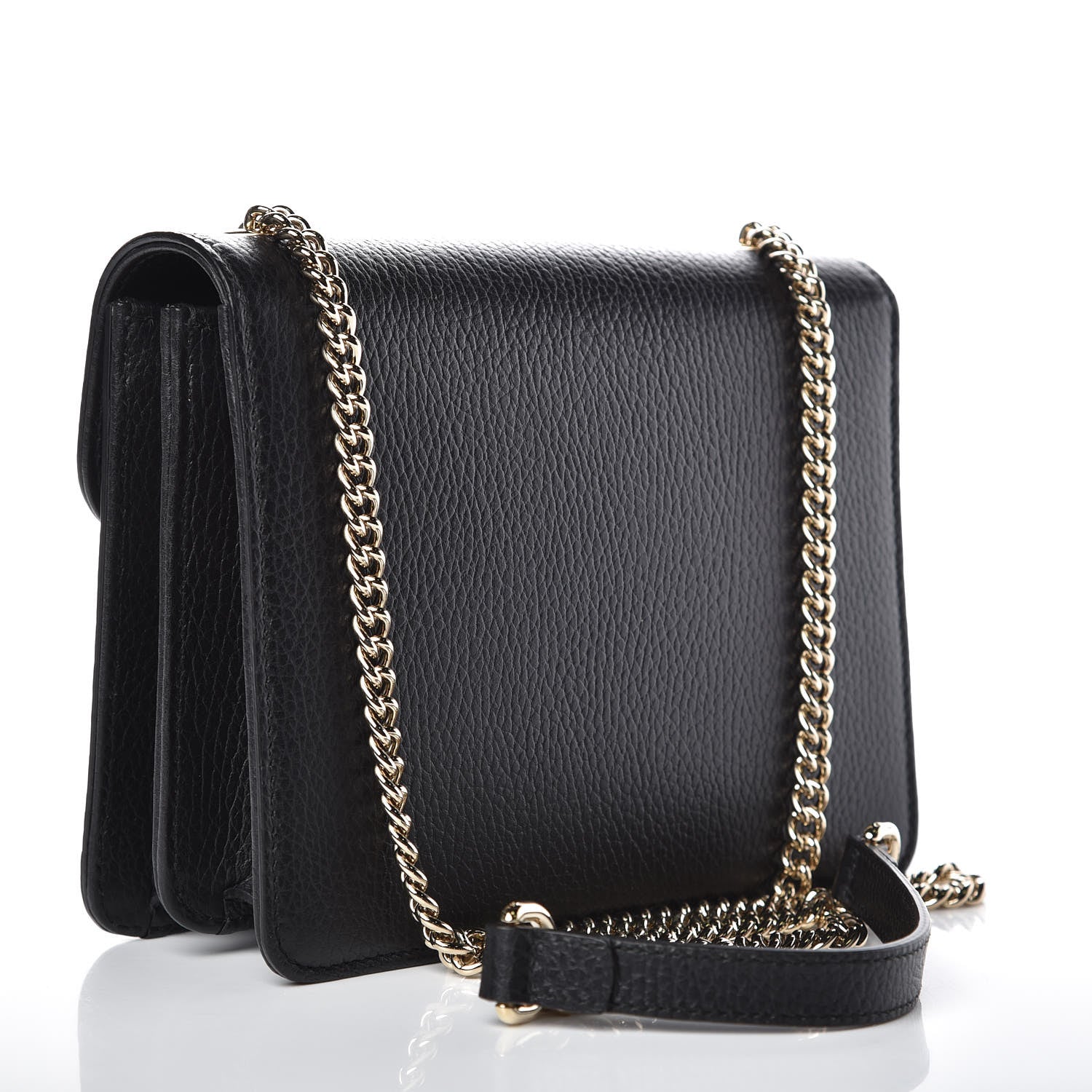 Gucci Dollar Calfskin Small Interlocking G Shoulder Bag Black 3 of 7