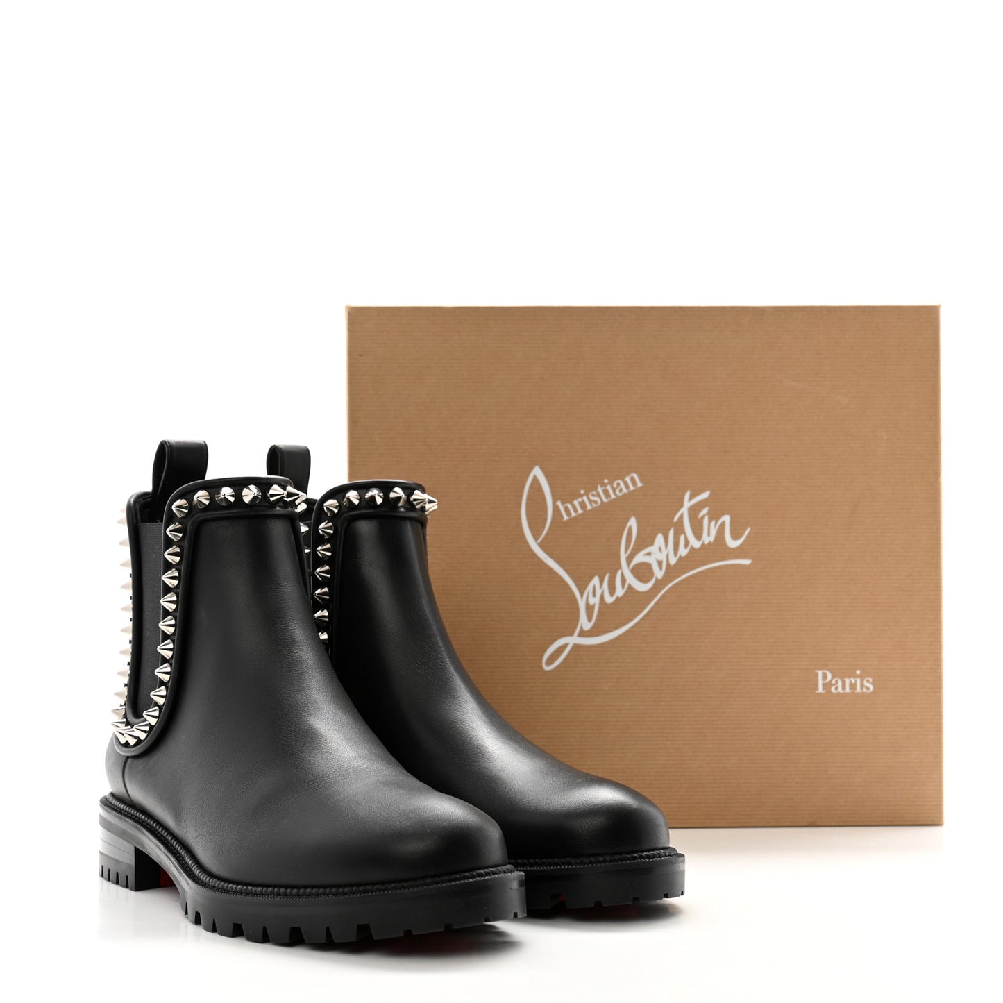 Nappa Spiked Capahutta Flat Chelsea Boots 40.5 Black