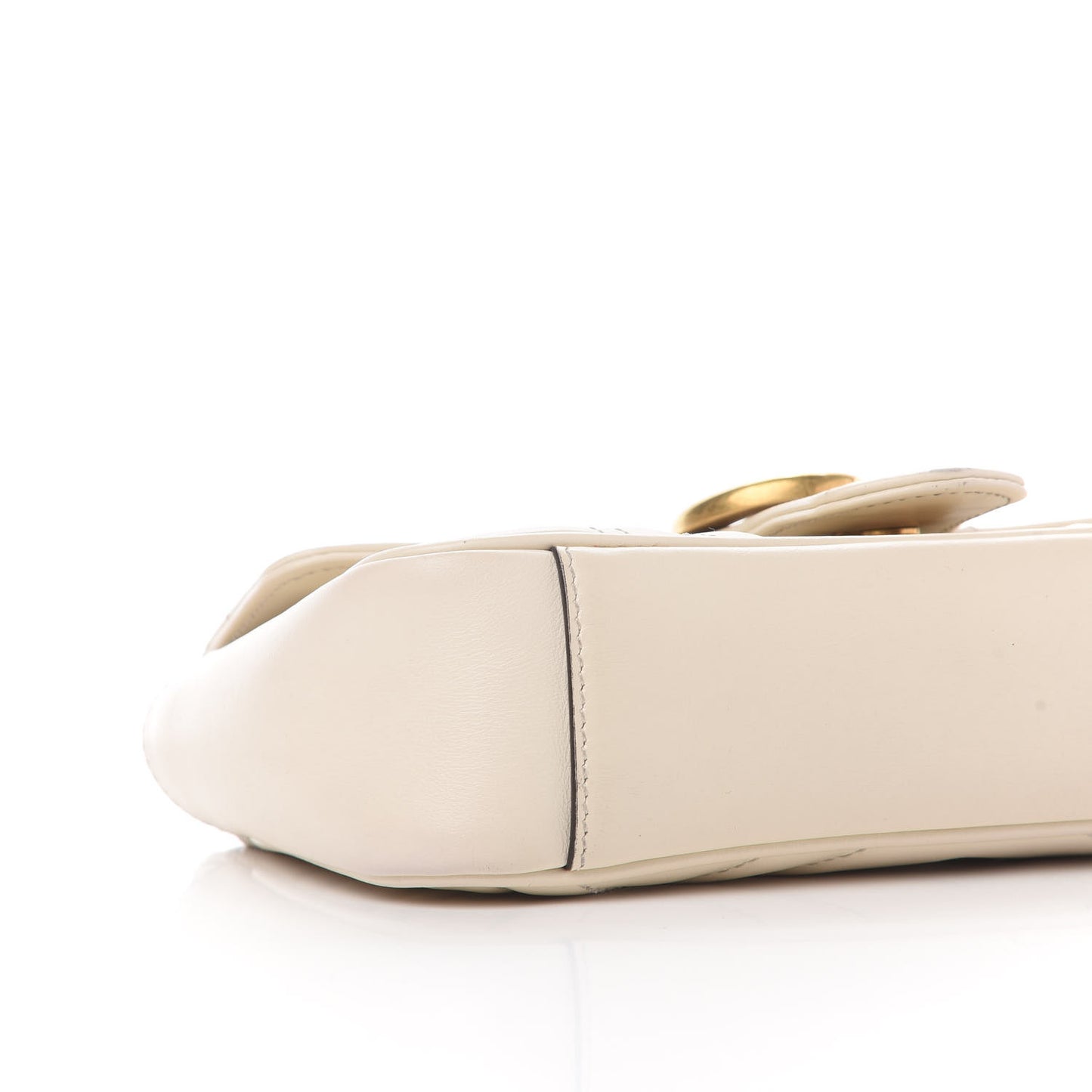 Calfskin Matelasse Mini GG Marmont Shoulder Bag White