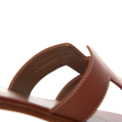 Hermes Box Calfskin Oran Sandals 40.5 Gold 10 of 11