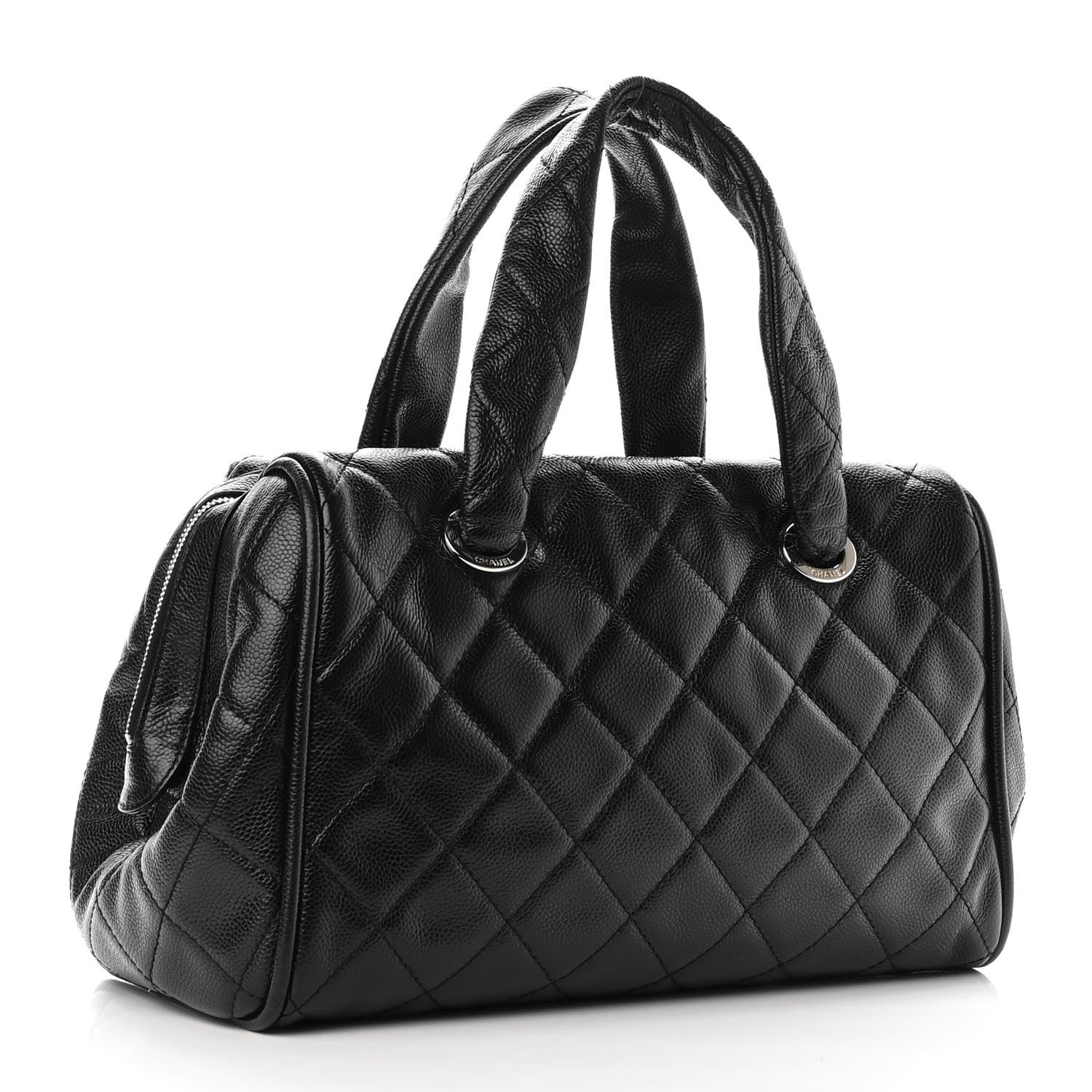 Chanel Caviar Quilted CC Timeless Bowler Black 3 of 10
