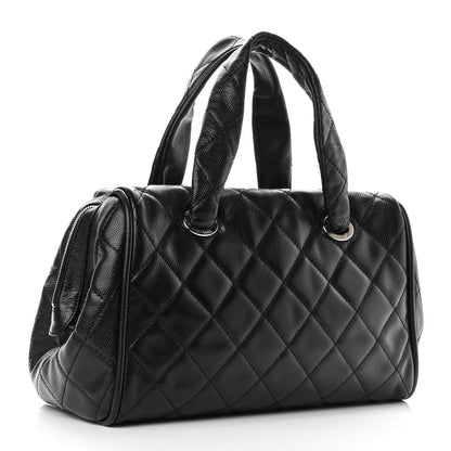 Chanel Caviar Quilted CC Timeless Bowler Black 3 of 10
