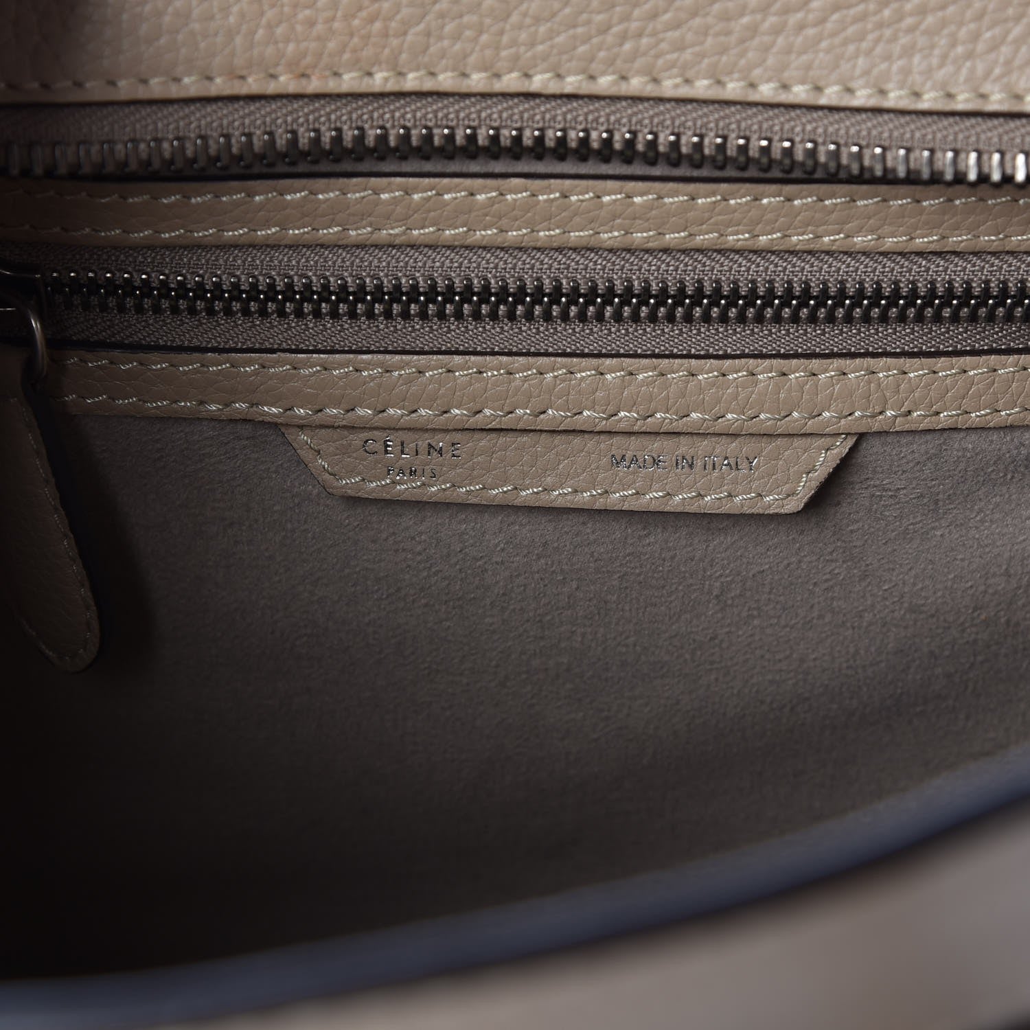 Celine Drummed Calfskin Micro Luggage Dune 6 of 7